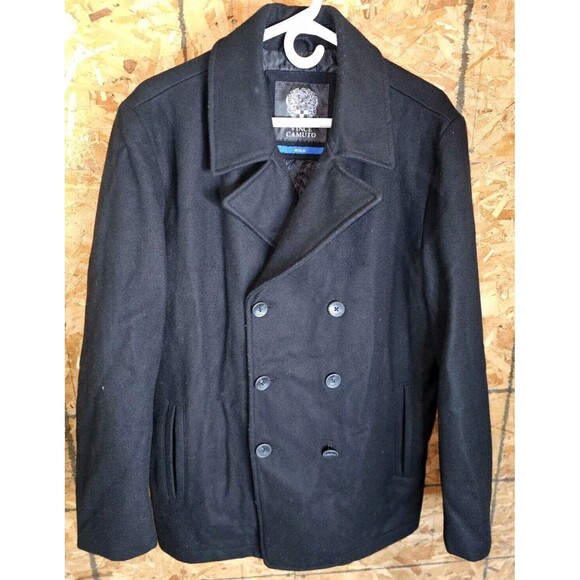 Vince Camuto Mens NavyWool Blend Padded Double Breasted Peacoat JacketM